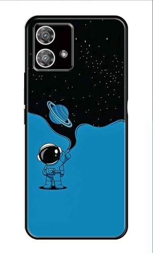 Image of Metal TPU Printed Back Cover for Motorola Edge 40 5G (Child Astronaut) 360 Degree Protection | Camera Protection -25092024(AH)