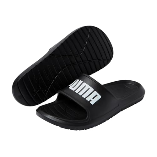 PUMA Divecat V2 Lite Slides - Chanclas de baño, negro blanco, 39 EU