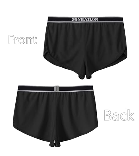 ZONBAILON Men's Sexy Large Split Side Boxer Shorts Fit Casual Running Boxers Mesh Breathable Underwears Athletic Trunks2