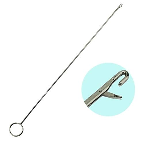 ZHONGJIUYUAN 10 Pieces Durable Metal Sewing Loop Turner Hook with Latch for Turning Fabric Tubes Straps Belts Strips for Handmade Sewing Tools