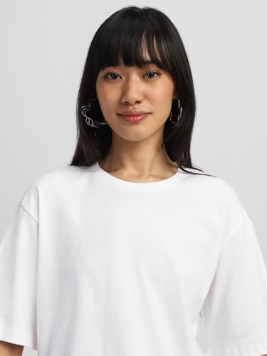 Image of JUNEBERRY Pure Cotton Drop Shoulder Oversized Baggy Fit Half Sleeve Plain Solid Round Neck Multicolor T-Shirt for Women & Girls (Pack of 2) (Sizes S-2XL)