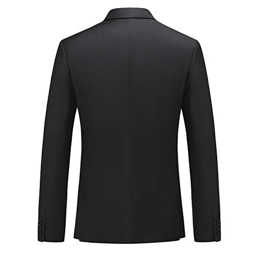 Mogu Mens Double Breasted Blazer Slim Fit Plain Color Suit Jacket Us Size 44 Black #TOP1