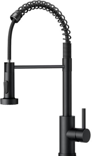 Smart Touch On Kitchen Faucet, 3 Modes Pull Down Sprayer, Sensor Activated, Ceramic Disc Valve, 360-Degree Rotation, 1 or 3 Hole Deck Plate. 10-Year Warranty. (KW-62R, Black)