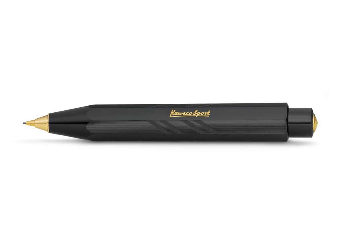 Kaweco CLASSIC SPORT Mechanical Pencil Black Guilloche 0.7 mm HB I Refillable Lead Pencil 10.5 cm in Classic Design