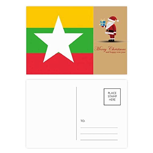 Cartes postales Asie Myanmar lot de 20 impressions drapeau national pour éviter les vœux banals