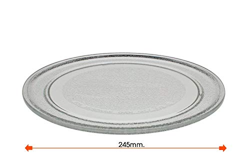 Recamania Plato de Microondas Universal Ø 245 mm | Anclaje Liso | Compatible con Múltiples Modelos