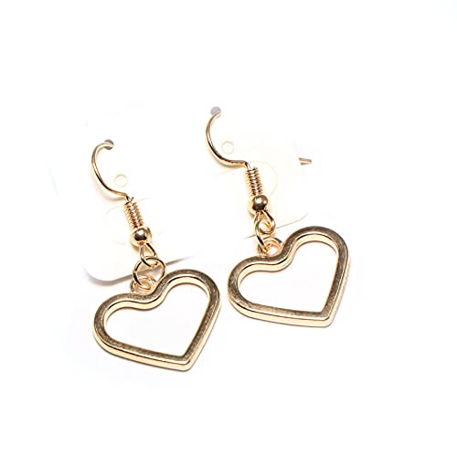 Larancie Boucles d'oreilles pendantes en forme de cœur doré - Pour femme et fille Cover