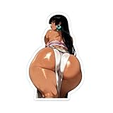 Cartoon Girl Sticker Big Booty Ass Stickers Funny Decals E1196 (Transparent, 3x3)