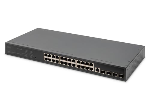Switch Gigabit Ethernet 29 ports DIGITUS administrable L2+ pour baie 19 pouces noir