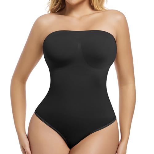 Body gainant bandeau sans bretelles taille gainante femme