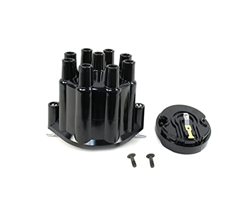 PerTronix D600700 Flame-Thrower Billet Electronic Ignition Distributor Cap and Rotor Kit, 8 Cylinder Engine, Black