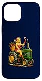 Lustiger Pinup-Bauernhofurlaub mit Weihnachtsmann und Traktoren Hülle für iPhone 15