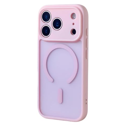 Coque iPhone 12 rose mate en silicone translucide givrée antichoc Magsafe