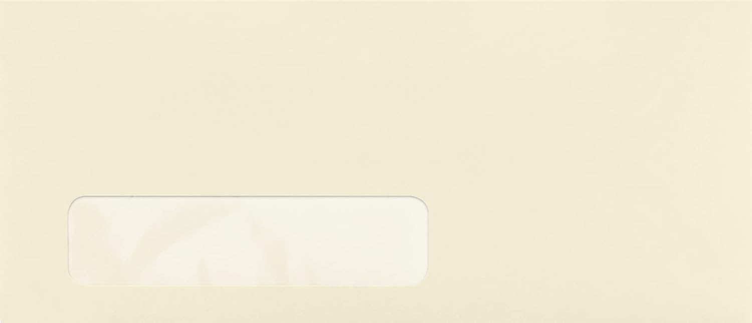 LUXPaper #10 Business Window Envelopes | Commercial Flap | 4 1/8" x 9 1/2" | Ivory | 60lb. Text | 500 Qty