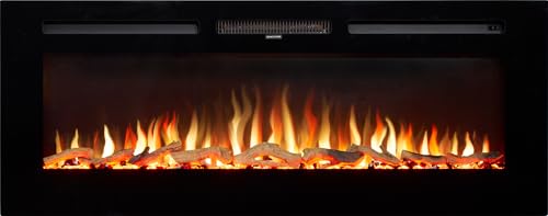 Adam Orlando Inset/Wall Mounted Electric Fire, 50 Inch