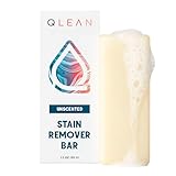 QLEAN Vegan Stain Remover Bar for Fabrics, Laundry Bar Soap for Clothes – Plant-Based, Travel-Friendly Stain Remover for Grease, Wine, Coffee, Grass & More – Non-Toxic & Safe for Delicates (1)