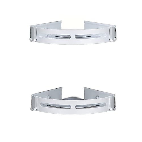 IWENZHKPA Estante Baño Estante Caddy Montado En La Pared Sin Perforación Organizador De Ducha Almacenamiento con Ganchos Espacio Aluminio Organizador(G,2pcs)