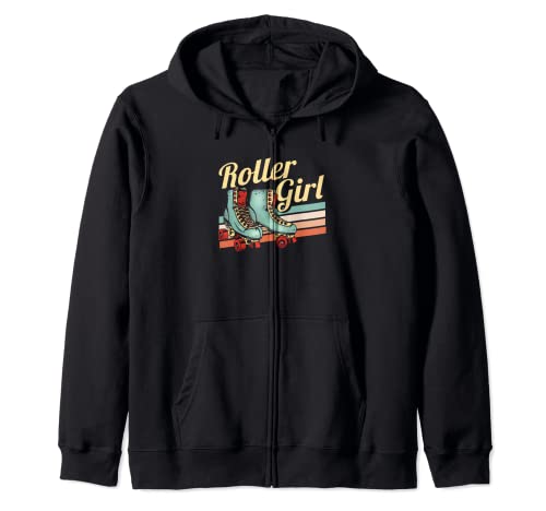 Vintage Roller Girl | Patines | Rollerblades Sudadera con Capucha