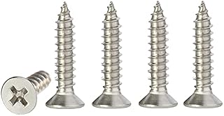 M4 Stainless Steel Self Tapping Screws,100pcs M4 X 20mm Phillips Flat Head Wood Srews DIY Woodworking Screws with Box (M4 X 20mm 100 PCS)