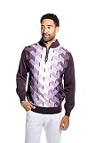 STACY ADAMS Men’s Sweater, Ombre Geometric Front Design (Large, Purple)
