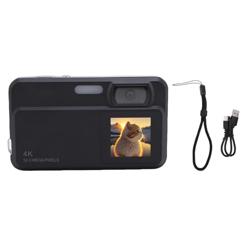 4K Digital Camera with Dual Screen, 64MP, 16X Zoom, Compact Portable Photography Device - High Definition Imaging, Fast Autofocus, Ideal for Travel and Everyday Use