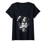 Femme Berger Australien Américain Football Sports Amoureux des Chiens T-Shirt avec Col en V
