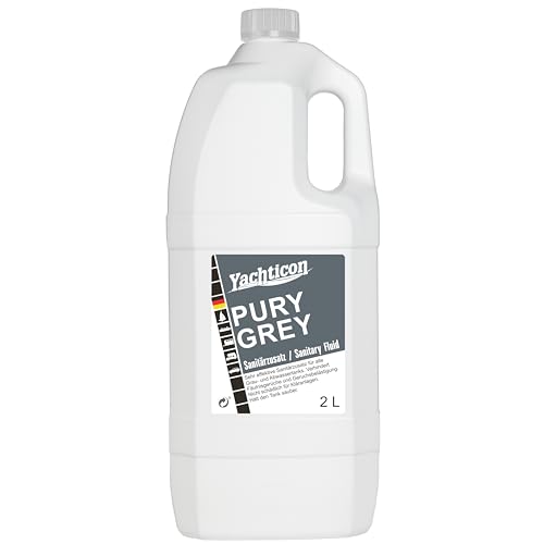 Yachticon Pury Grey 2 Liter – leistungsstarker Abwassertank-Zusatz gegen Fäulnisgeruch, hält Grau- und Abwassertanks sauber und frisch, formaldehydfreie Sanitärlösung