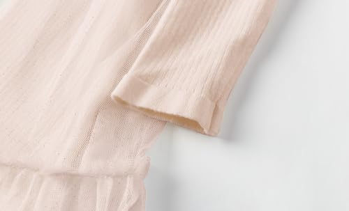 Mud Kingdom Girls Rib Knit Sweater Princess Dress with Tulle Long Sleeve4