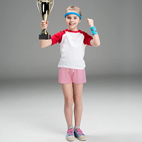 Poroka 5 Pack Girls Athletic Shorts Active Performance Shorts Kids Summer Sports Shorts Running Yoga Shorts With Drawstring #TOP5