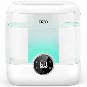Dreo 6L Top Fill Humidifiers for Bedroom, 60H Runtime 28 dB Quiet Supersized Cool Mist Air Humidifiers for Large Room, Baby Nursery, Plant, Indoor, Night Light, Easy to Clean, Precise Humidity Control