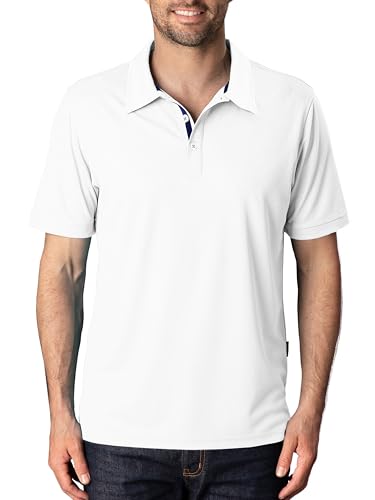 Image of FlowTech Men's Performance Polo Shirt DryMax Quick‑Dry Pinhead Texture Breathable Moisture‑Wick Odor‑Free