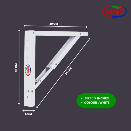 Image of Compal Wall Mounted Bracket, Wall Mount Table, Shelf, Wall Mounted Plywood Study, Office Table, Work, Foldable Laptop (12 Inch Folding Brackets Only)