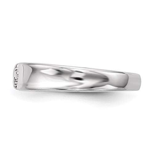 Themed Ring Band 925 White Sterling Silver Flat3