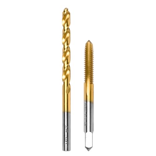 Image of 1 /4 inch-20 UNC Tap and #7 Drill Bit Kit, M2 HSS Drill and Tap Set, Combination of Drill and Tap Kit for Metal