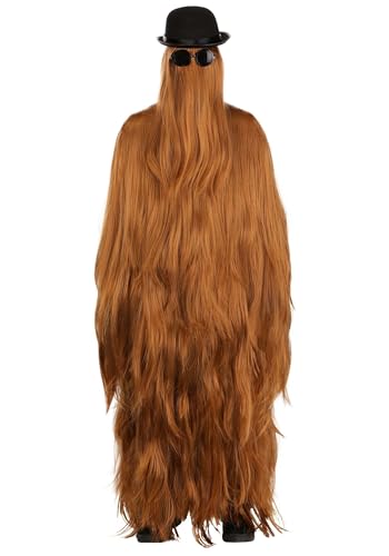 Adult Cousin Itt Costume with Hair Tunic Bowler Hat and Sunglasses for Halloween - Addams Family Character Outfit Standard