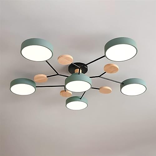 Plafonnier cuisine couloir entrée HAZARA LED avec abat-jour acrylique rond vert