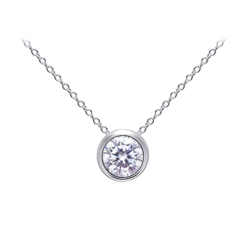 Collier en or blanc et moissanite 1ct : l'éclat durable sans ternissement