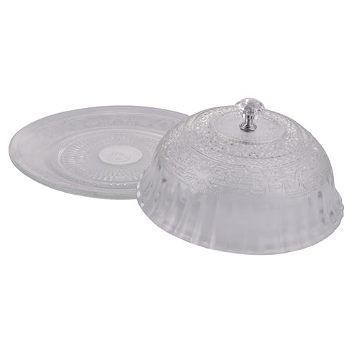 Villa d’Este Home Tivoli 1996 Teller mit Glocke aus Glas, 19,8 cm, Bambusknopf, Imperial