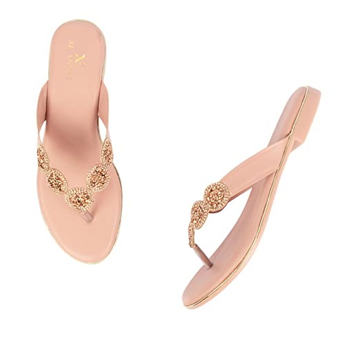 XE Looks Pink Stylish Studded Trendy Comfortable Soft Slippers For Women & Girls Footwear, 7 UK (B09Q8ZFHGB) Amazon Price History, Amazon Price Tracker