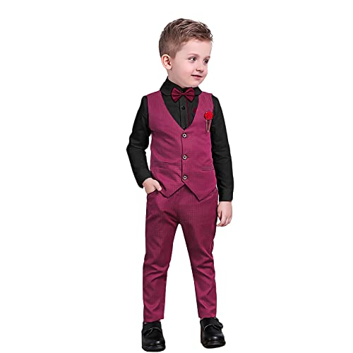 Nwada 4 Piece Boy Suits Boys Wedding Suit Page Boy Party Prom Formal Tuxedo Suits 3-4 Years