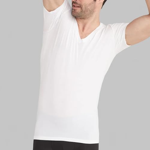 Tommy John Men's Supima Cool Cotton Deep V-Neck Shirt, Soft Stretch Fabric, Stay-Tuck Design, Short Sleeve Undershirt3