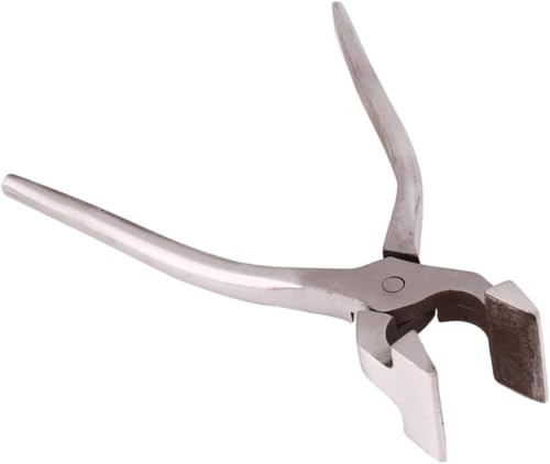 ペンチ プライヤー レザークラフトツール 革工具 口金押え ステンレス DIY 皮革製品用 本革 バッグ がま口 仕立て 革工芸 道具 頑丈 シルバー 平ペンチ (A)