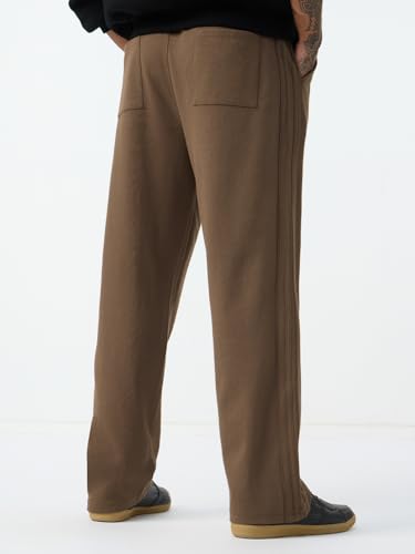 Image of The Souled Store Oversized Joggers: Men and Boys Elastic Waistband Solid Knit Cotton Blend Baggy Fit Warm Comfortable Lightweight Everyday Athleisure Joggers