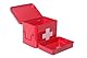 Theo&Cleo Medizin Box Metall, Erste Hilfe Kasten Koffer Schrank, Arzneischrank Medizinkoffer Retro, Medizinschrank, 22 * 16 * 16 cm, klein, Rot