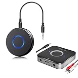 SONRU Bluetooth 5.0 Aux Adapter for Car, Wireless Audio Receiver, Portable Hands-Free Kit with RCA AUX 3.5mm for Home/Car Stereo Music Streaming Sound System