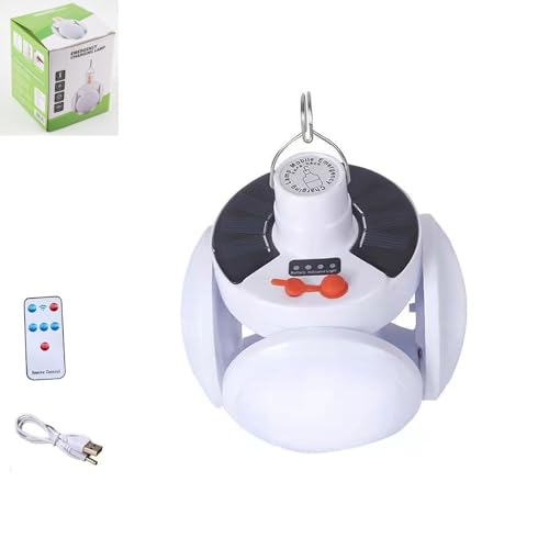 2 in 1 Folding Solar Lamp with Remote Control, Portable Solar Camping Lanterns Football Lights, Folding SolarFootball Lamp, 5-Gear Adjustament Lamps with Remote Control, for Outdoor Home (1 PCS)