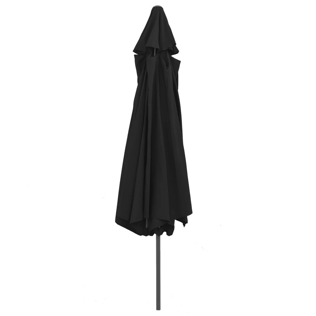 Parasol przeciwsłoneczny z metalowym masztem, zielony, parasol ogrodowy z korbą, ochrona przed promieniowaniem UV i żebrami, parasol balkonowy na taras, plażę, do ogrodu, na kemping, ze
