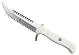 Puma SGB Trail Guide White G10 Fixed Blade Hunting Knife with Leather Sheath