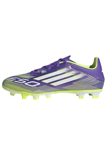 Adidas Unisex Adulto F50 Club Firm Ground/Multi Ground Football Boots, Purple Rush/Cloud White/Lucid Lemon, 42 2/3 EU