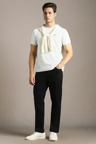 Image of Louis Philippe Men's Slim Fit 5 Pocket Made of Stretch Fabric Solid Casual Trouser